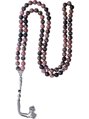 Bütüncül Şifa Rodonit Doğal Taş Tesbih 99'lu