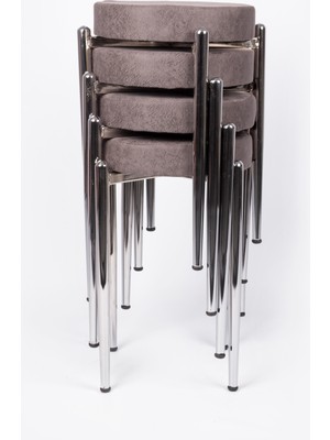 EKİPMETAL Tabure 4 Adet Kumaş Antrasit Gri