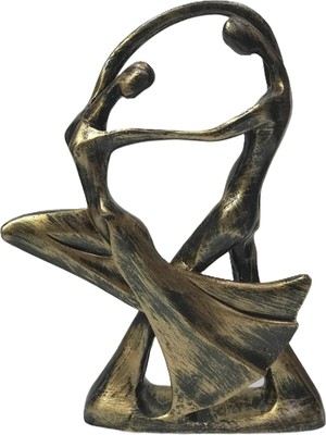 Şans Hediyelik Dans Eden Çift Dekoratif Biblo 23CMX28CM Bakır Eskitme