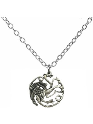 Thrones Targaryen Ejderha Figürlü Unisex Kolye – 60 cm Zincirli, Gücün ve Ateşin Sembolü
