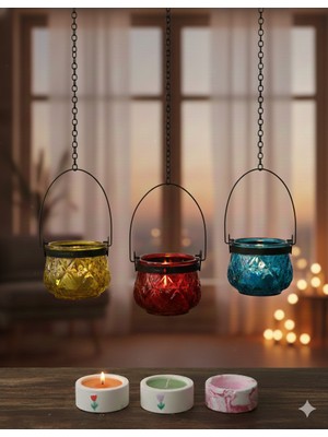 Lebron Cam Mumluk Sarkıt 3'lü+Taş Tozu Mum Hediyeli