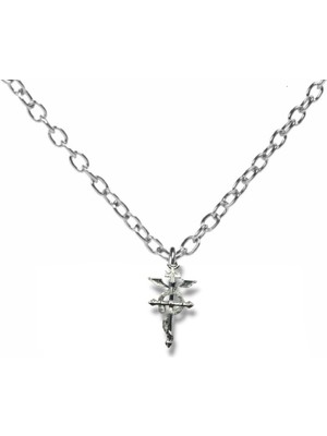 Fullmetal Alchemist Yılan Sarılı Haç Kolye 60 cm Zincirli | Anime Temalı Unisex Takı