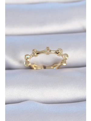 Tegan Pirinç Gold Renk Zirkon Taşlı Kadın Yüzük TG27BYK3903