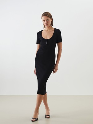 Lc Waikiki Yeni Sezon U Yaka Kadın Bodycon Elbise