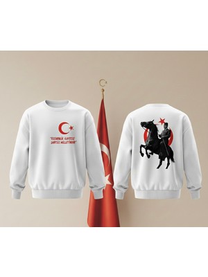  Unısex Oversize %100PAMUKLU Mustafa Kemal Atatürk Baskılı Sweatshirt
