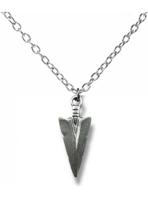 Triangle Ok Ucu Figürlü Metal Kolye 60 cm Zincir – Modern ve Şık Geometrik Tasarım
