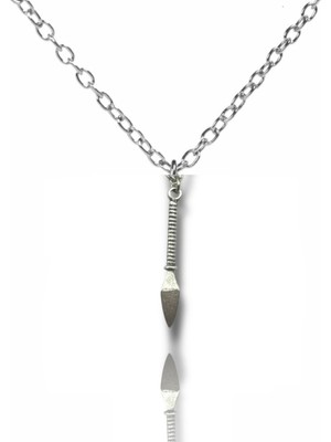 Mızrak Ucu Figürlü Unisex Kolye – 60 cm Zincirli Güç ve Hedef Temalı Tasarım