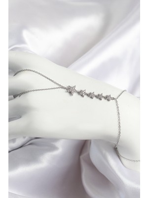 Tegan Pirinç Zirkon Taşlı Yıldız Model Gümüş Renk Kadın Şahmeran TG27SN702