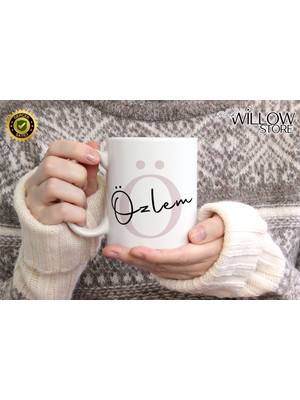 Willow Store Kişiye Özel Kadın Isimli Ö Harfi Porselen Kupa Bardak,modern,estetik,hediye,kaliteli