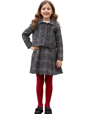 Nk Kids Kız Çocuk Şık Ikili Takım –  Ceket & Ayarlanabilir Etek Kombini