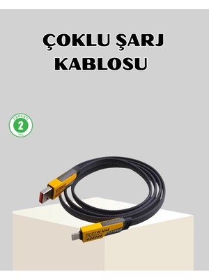 Shopwave 65W Çoklu Şarj Kablosu 4’ü 1 Arada Örgülü Hızlı Veri Aktarım Usb-C Usb-A