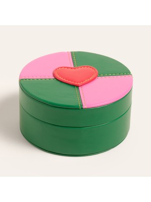 Zsa Zsa Zsu Meılın Pvc Takı Kutusu 13.2x13.2x6.2 Cm Koyu Yeşil