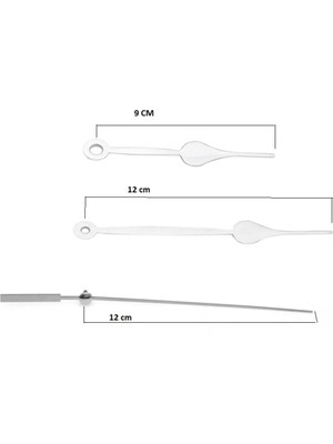 Şık Gümüş Renk Akrep Yelkovan ve Saniye Seti, Zarif Tasarım