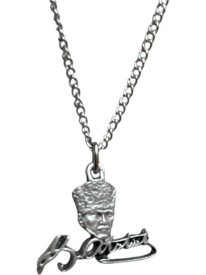 Kemal Atatürk Imzası ve Başkomutan Büstü Kolye – Şıklık, Saygı