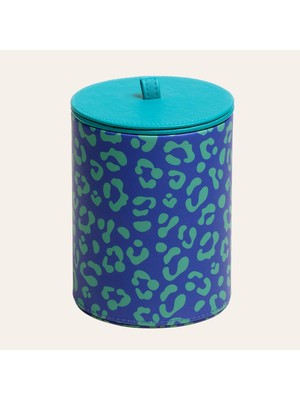 Zsa Zsa Zsu Meılın Pvc Dekoratif Kutu 13X13X16 cm Koyu Yeşil - Koyu Mavi