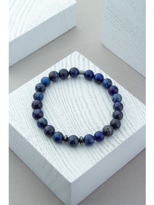 Lapis Lazuli Doğal Taş Küre Kesim 8mm Bileklik