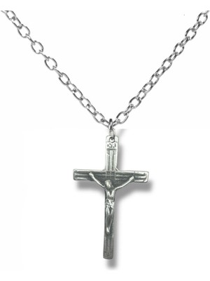 Hz. Isa Haç Kolye – Unisex Metal Takı, 60 cm Zincirli Dini & Gotik Stil