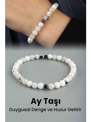 Ay Taşı Doğal Taş Küre Kesim 6mm Bileklik