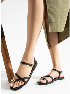 Moda Devrin Kahve Yüzüklü Sandalet