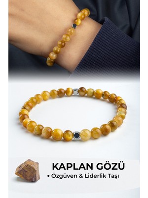 Kaplan Gözü Doğal Taş Sarı Küre Kesim 6mm Bileklik