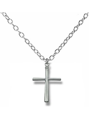 Minimal Tasarım Haç Figürlü Unisex Kolye – 60 cm Zincirli, Şık Metal Takı