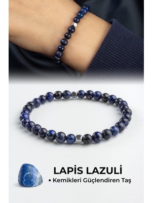 Lapis Lazuli Doğal Taş Küre Kesim 6mm Bileklik