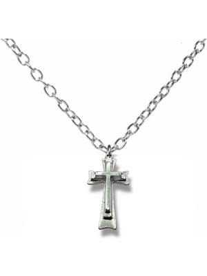 3 Boyutlu Haç Eskitme Unisex Kolye – 60 cm Zincirli, Metal Dini Sembol Takı