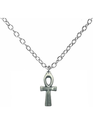 Eskitme Antik Ankh Anahtarı Kolye – 60 cm Zincirli, Vintage & Unisex Takı