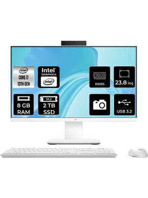 Asus V400 Intel Core I7 13620H 8gb 2tb SSD 23.8" Fhd Fdos All In One Bilgisayar & Per4 USB Bellek V440I716512W0DP304