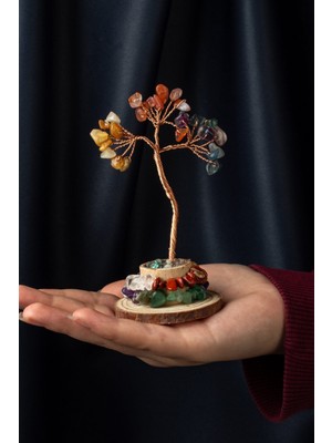 Çakra Taşı El Yapımı Doğal Taş Dekoratif Ağaç