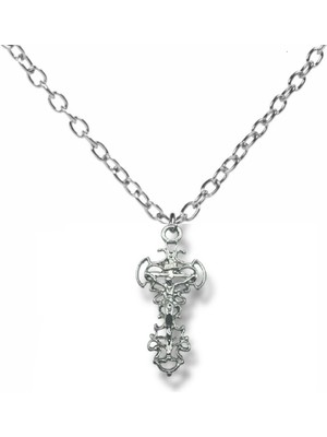 Gotik Punk Lolita Desenli Hz. Isa Haç Kolye – 60 cm Zincirli, Alternatif & Gotik Unisex Takı