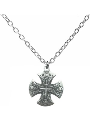 Desenli Haç Figürlü Unisex Kolye – 60 cm Zincirli, Gotik & Antik Tasarım Tak