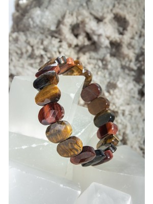 Kaplan Gözü & Şahin Gözü Doğal Taş Oval Kesim Bileklik