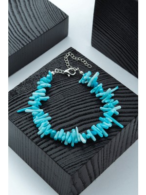 Dal Mercan Mavi Doğal Kırık Taş Bileklik