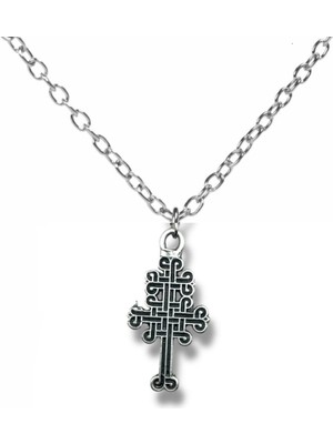 Celtic Cruce Madalyon Haç Figürlü Unisex Metal Kolye – 60 cm Zincirli Gotik ve Spiritüel Tasarım