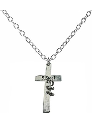 Death Note L Çapraz Haç Kolye 60 cm Zincirli | Unisex Anime Aksesuar