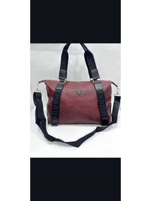 Lagül Aksesuar Kadın Büyük Boy Ayarlanabilir Bordo Mat Renk Çapraz Askılı El ve Omuz Çantası