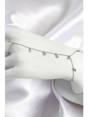 Tegan Pirinç Zirkon Taşlı Sallantılı Model Gümüş Renk Kadın Şahmeran TG27SN700