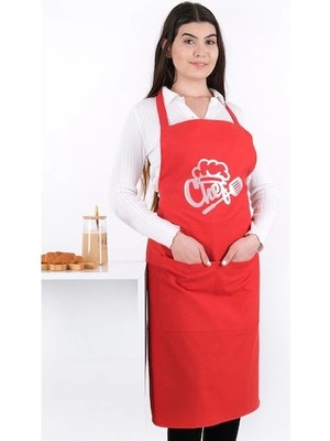 Bella Home Unisex Chef Baskılı Mutfak Önlügü - 60X80 cm