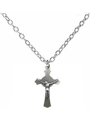 Haç Figürlü Hz. Isa Kolye – 60 cm Zincirli, Dini & Unisex Metal Takı