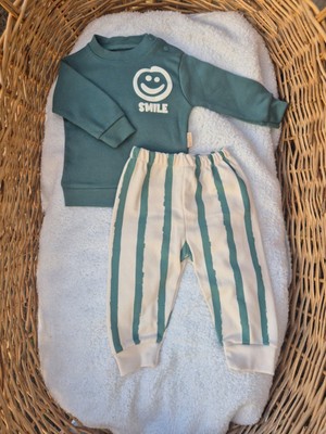 Ciobaby Erkek Bebek Takımı Smile Yazı Baskılı