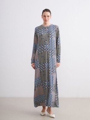 Lc Waikiki Yeni Sezon Bisiklet Yaka Desenli Elbise