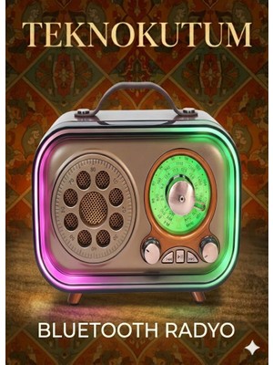 teknokutum Retro Radyo Bluetooth Lu Taşınabilir Her Ortama Uygun Radyo