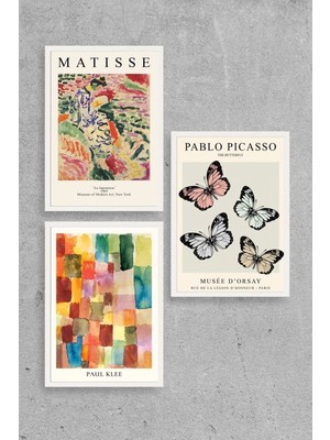 Marsilyan Matisse Üçlü Ahşap Çerçeveli Tablo 40 x 60