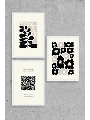 Marsilyan Modern Üçlü Ahşap Çerçeveli Tablo 30 x 40