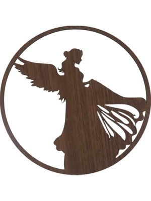 Kadın Melek Ahşap Sevgililer Günü Duvar Dekoratif