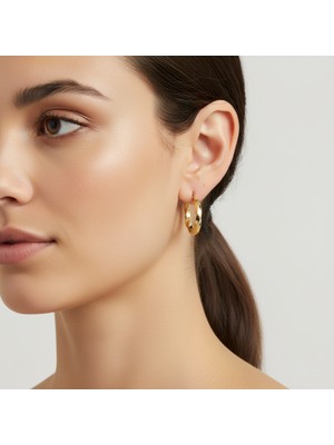 PIEDORA GOLD 14 Ayar Altın Burgulu Halka Küpe | Işıltılı ve Zarif Tasarım