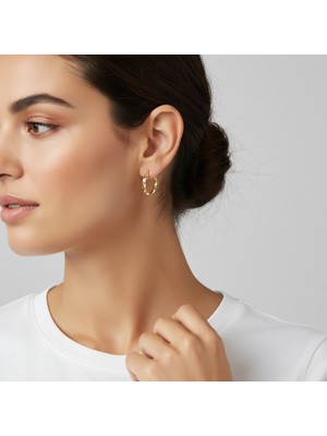 PIEDORA GOLD 14 Ayar Altın Burgu Halka Küpe | Klasik ve Zamansız Tasarım