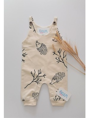 Kirpi Figürlü Krem Salopet 12-18 Ay