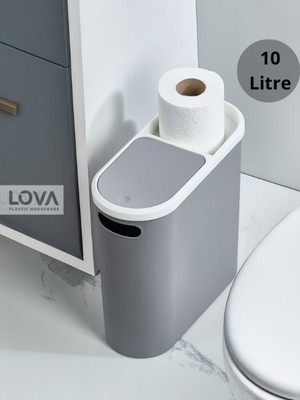 Özbience 10 Lt Çok Amaçlı Gri Çöp Kovası, Banyo, Ofis ve Mutfak Için Ideal